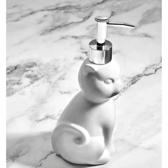 Ceramic Cat Soap Dispenser CAT LADY Soap Lotion Pump - Picture 3 of 5